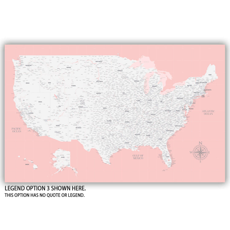 The image is a detailed map of the United States, showing various cities and regions across the country.