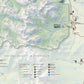 The image is a detailed topographical map of the Indian Peaks Wilderness area, showing various trails, landmarks, and natural features.