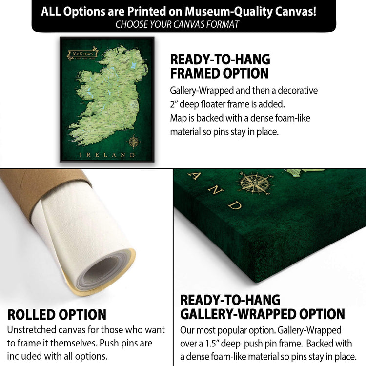 a poster with a map of ireland on it