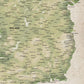 a large map of ireland with all the towns