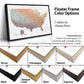 a variety of frame options for a map of the United States, including different colors and frame styles.