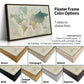 The image is a collage of different colored frames surrounding a world map, showcasing various frame colors and styles.