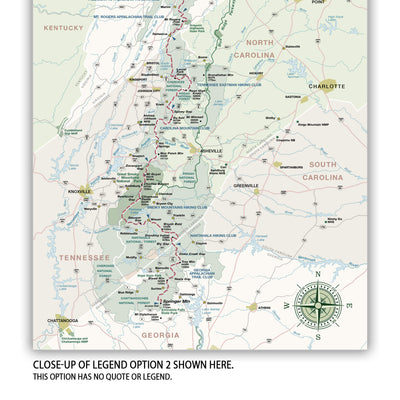 The image is a detailed map of the Southeast region, showing various locations such as Kentucky, North Carolina, Georgia, and South Carolina. It includes roads, landmarks, and geographical features, providing a comprehensive overview of the area.