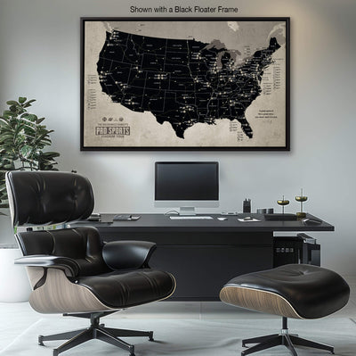 a black and white map of the united states
