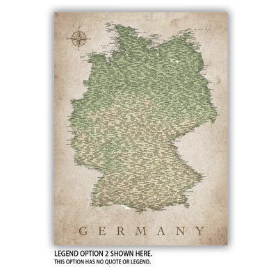 The image is a detailed map of Germany, showing the country&