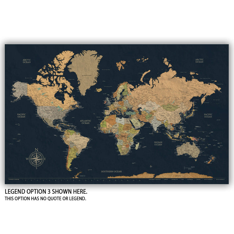 The image is a detailed world map with various countries and regions clearly labeled.