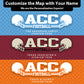 The image is a collage of three different football-themed banners, each with a unique color scheme and design. The banners feature the text "ACC FOOTBALL" and "FRANK PADDINGTON&