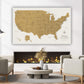 a living room with a fire place and a map on the wall