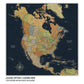 The image is a detailed map of North America, showing the various countries and regions within the continent.