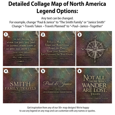 a flyer for a college map of north america