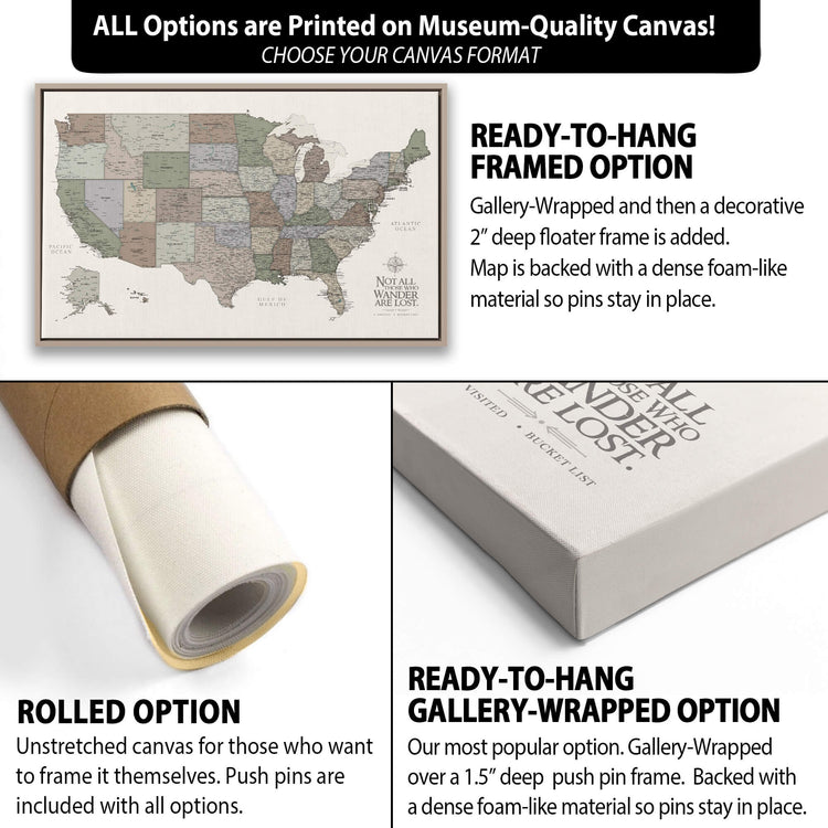 a white box with a map of the united states on it