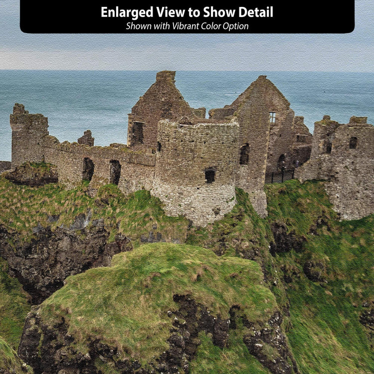 a picture of a castle on a cliff by the ocean