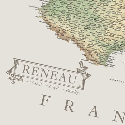 The image is a map of France, with the text "RENEAU" and "FRAN" prominently displayed.