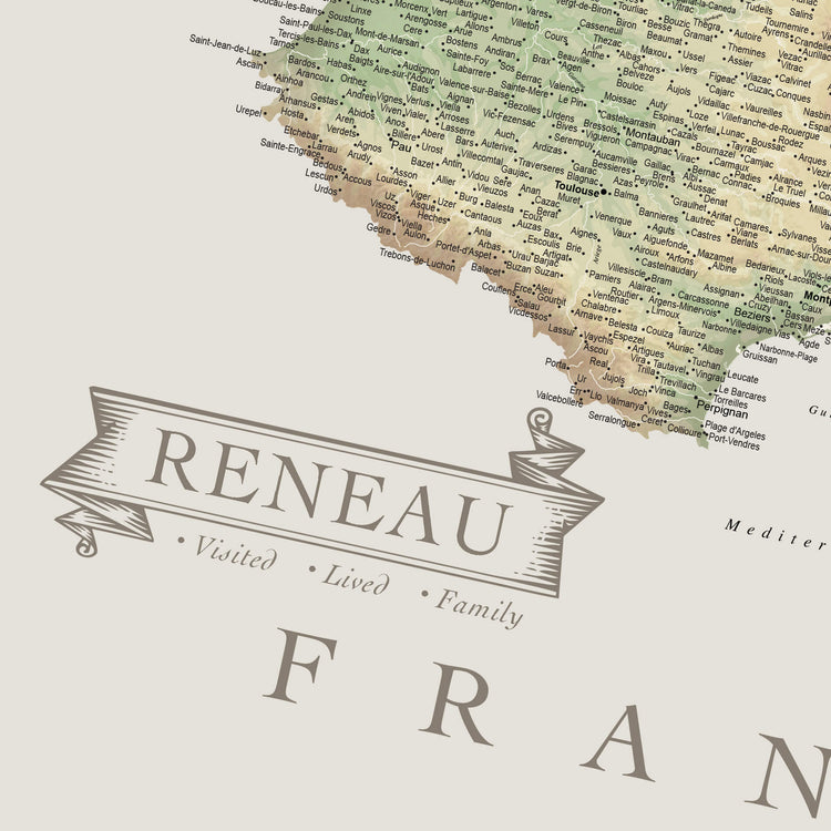 The image is a map of France, with the text "RENEAU" and "FRAN" prominently displayed.