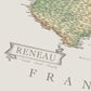 The image is a map of France, with the text "RENEAU" and "FRAN" prominently displayed.