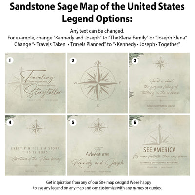 a map of the united states with a compass on it