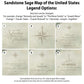 a map of the united states with a compass on it