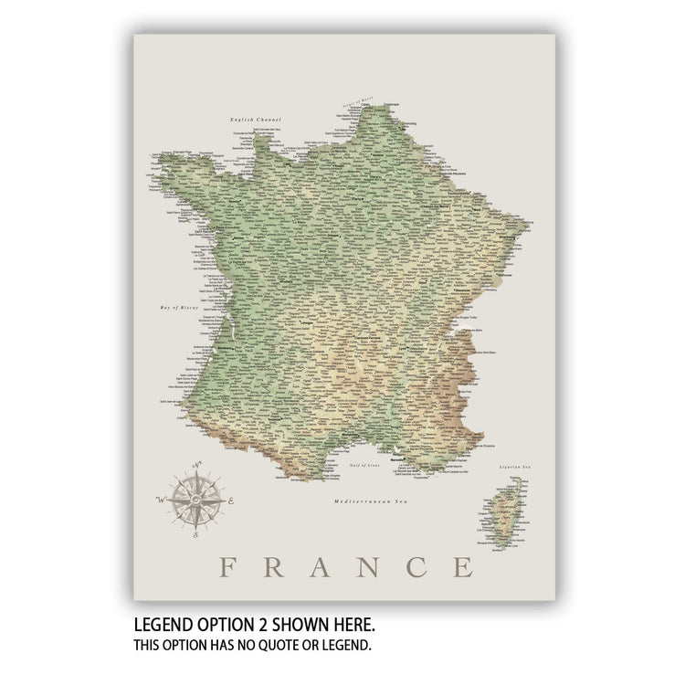 The image is a detailed map of France, showing various regions and cities across the country.