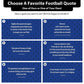 six different quotes about football, each displayed on a blue background with a white border. The quotes vary in length and style, and they all convey a message about the importance of football in our lives.