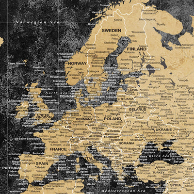 a map of europe with all the major cities