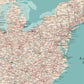 Classic Highway and Interstate USA Map - Single Panel