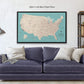 Classic Highway and Interstate USA Map - Single Panel