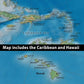 Classic Map of North America Push Pin Map