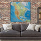 Classic Map of North America Push Pin Map