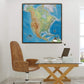 Classic Map of North America Push Pin Map
