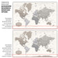Farmhouse Push Pin World Map - Single Panel