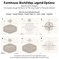 Farmhouse Push Pin World Map - Single Panel
