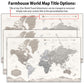Farmhouse Push Pin World Map - Single Panel