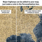 Gold & Navy Textured Map of North America