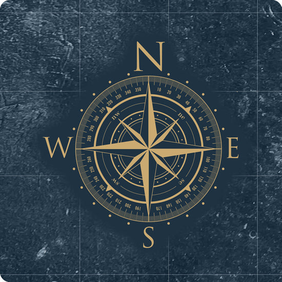 Gold & Navy Textured Caribbean Push Pin Map - 24" x 16"