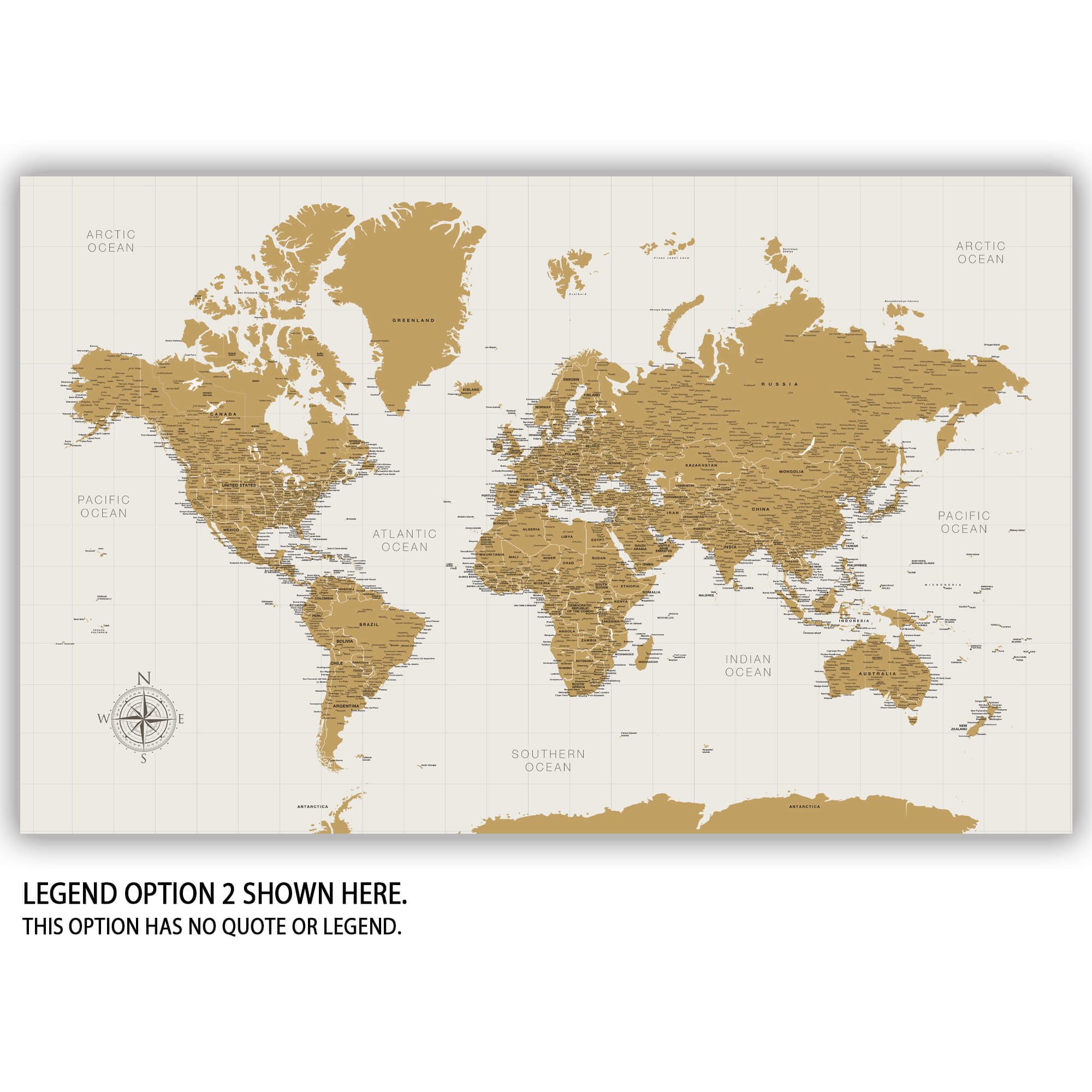 Gold World Map | Holy Cow Canvas