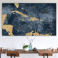 Gold & Navy Textured Caribbean Push Pin Travel Map - Single Panel