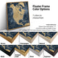 Gold & Navy Textured Map of North America