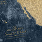 Gold & Navy Textured Map of North America