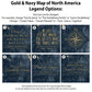 Gold & Navy Textured Map of North America