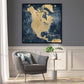 Gold & Navy Textured Map of North America