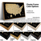Gold & Black Textured USA Push Pin Map - Single Panel