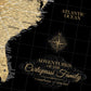 Gold & Black Textured USA Push Pin Map - Single Panel