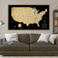 Gold & Black Textured USA Push Pin Map - Single Panel