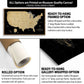 Gold & Black Textured USA Push Pin Map - Single Panel