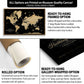 Gold & Black Textured World Push Pin Map - Single Panel