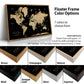 Gold & Black Textured World Push Pin Map - Single Panel
