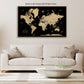 Gold & Black Textured World Push Pin Map - Single Panel