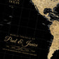 Gold & Black Textured World Push Pin Map - Single Panel
