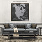 Grey Map of North America