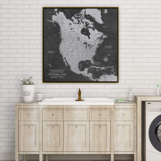 Grey Map of North America
